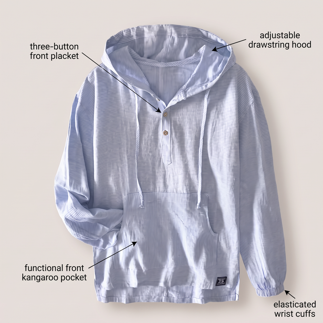 Lniana bluza z kapturem Andora