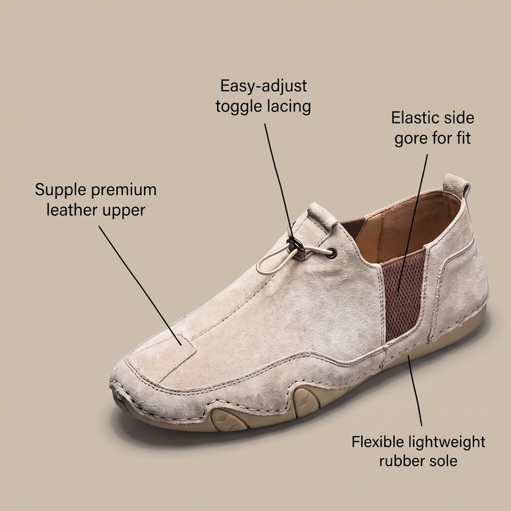 PRAWDZIWE SKÓRZANE BUTY WSUWANE LORENZO