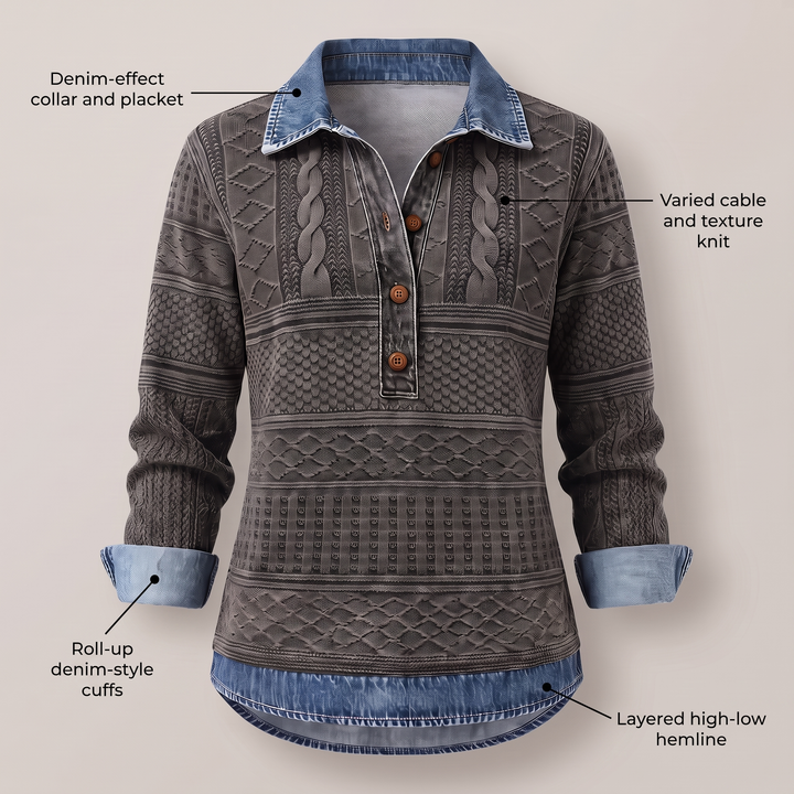 NIVELLE MODERN Sweter zapinany na PÓŁ GUZIKÓW