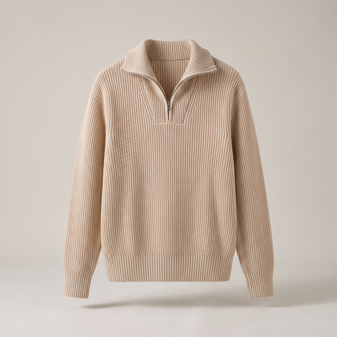 ELLIS MODERN SWETER Z ZAPIĘCIEM DO PÓŁSUFA