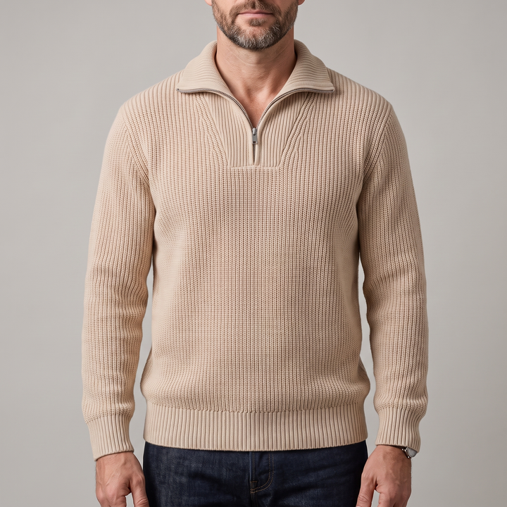 ELLIS MODERN SWETER Z ZAPIĘCIEM DO PÓŁSUFA