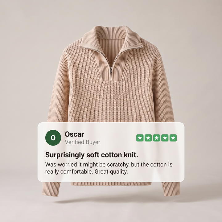 ELLIS MODERN SWETER Z ZAPIĘCIEM DO PÓŁSUFA