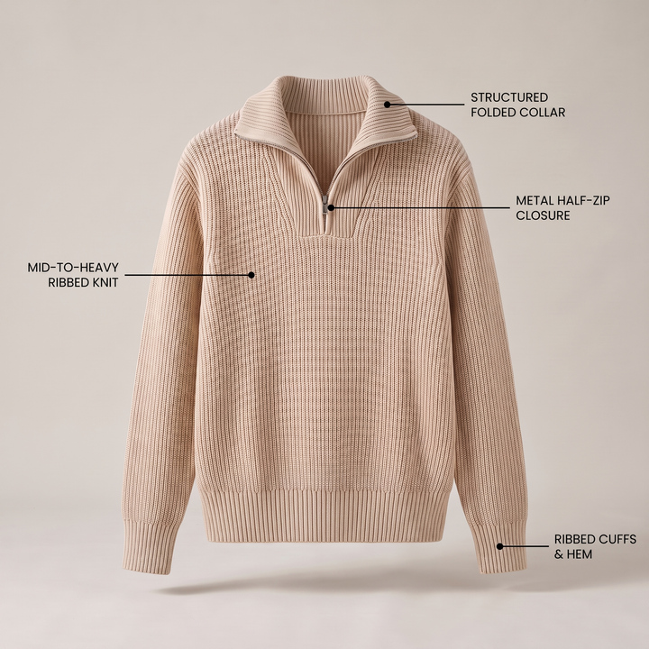 ELLIS MODERN SWETER Z ZAPIĘCIEM DO PÓŁSUFA