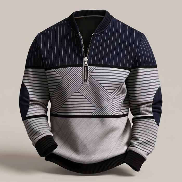 Klasyczny sweter z zamkiem błyskawicznym do połowy