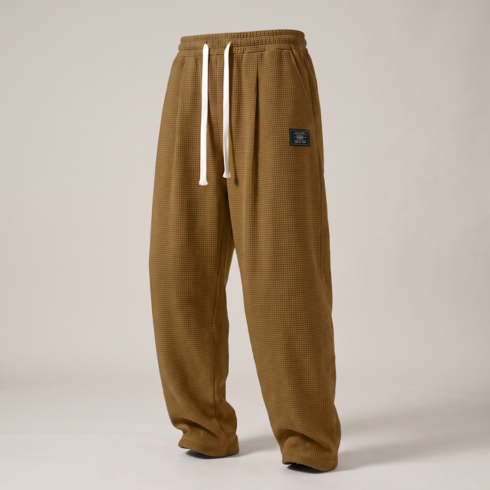 Teksturowane spodnie o luźnym kroju