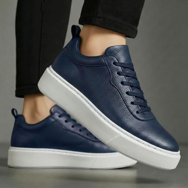 BROMLEY SKÓRZANE BUTY SPORTOWE Z GRAINED LEATHER