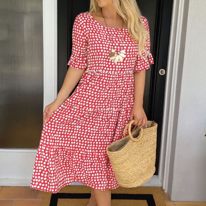 SUKIENKA MIDI Z KRÓTKIM RĘKAWEM EVERLARK