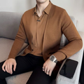 Sweter z dzianiny Merritona z kołnierzykiem warstwowym