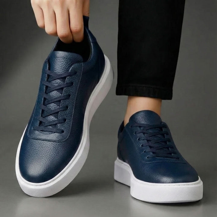 BROMLEY SKÓRZANE BUTY SPORTOWE Z GRAINED LEATHER