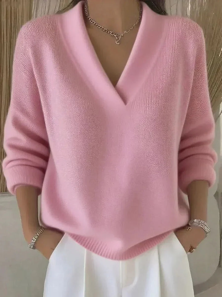 ROSEMERE RELAXED KNIT Z DEKOLTEM W SEREK