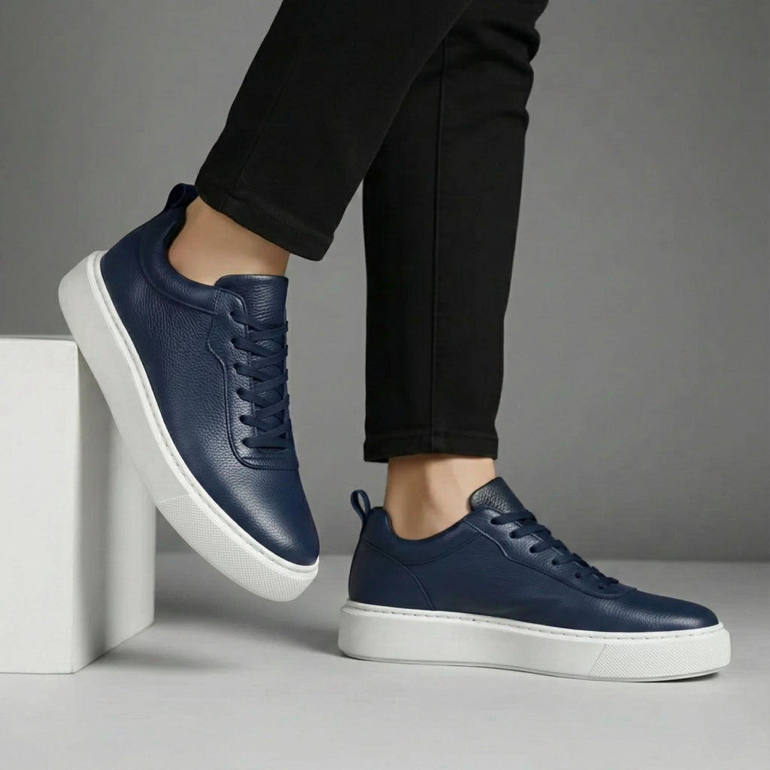 BROMLEY SKÓRZANE BUTY SPORTOWE Z GRAINED LEATHER