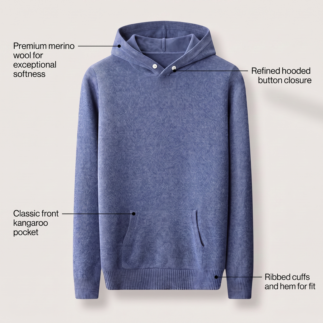 BLUZA Z KAPTUREM Z WEŁNY MERYNO ARDEN