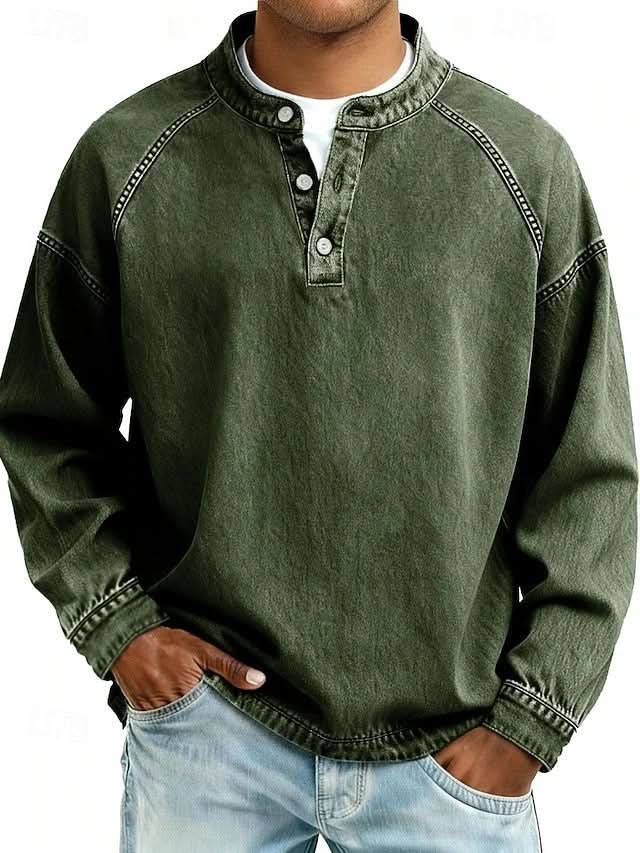 BROMLEY BLUZA HENLEY Z LUŹNYM WYKOŃCZENIEM