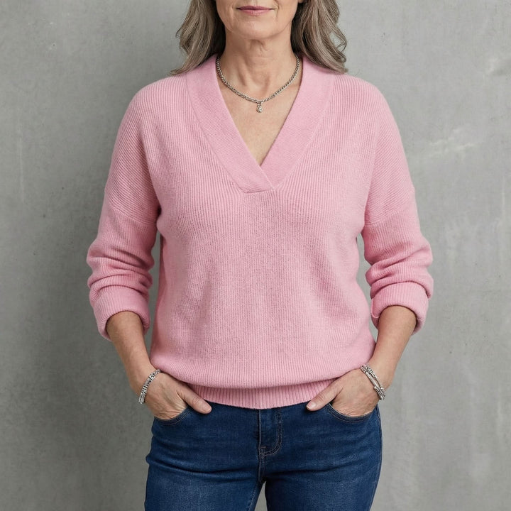 ROSEMERE RELAXED KNIT Z DEKOLTEM W SEREK
