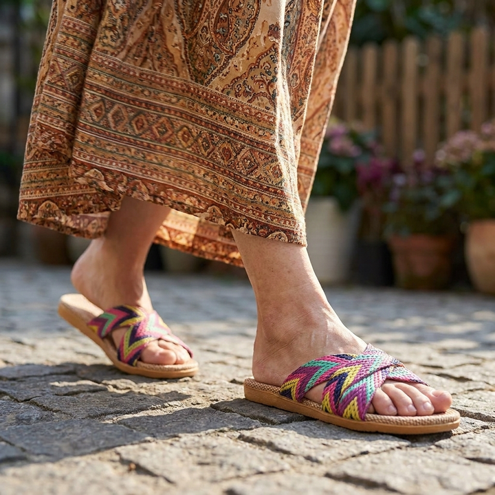 CELESTE MIĘKKIE LNIANE BUTY WSUWANE