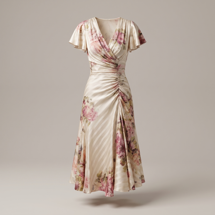 SUKIENKA MIDI SATIN ELEGANCE