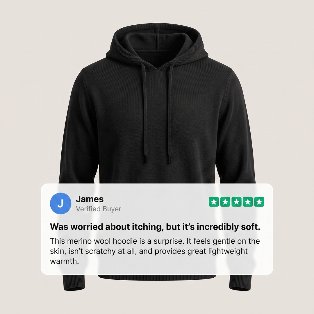 BLUZA Z KAPTUREM Z MERYNOSÓW ZARA